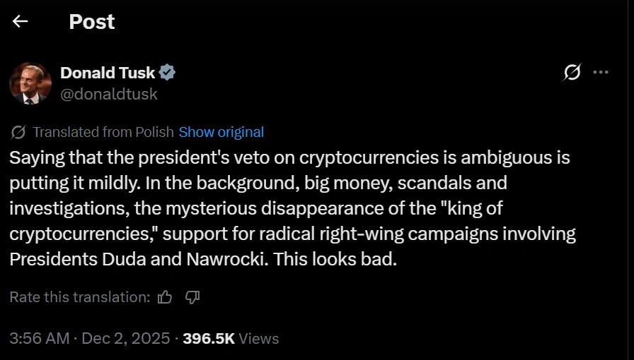 El veto del presidente a la ley criptográfica polaca fue objeto de investigación y acusaciones de Rusia 