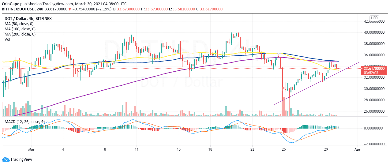 После резкого подъёма DOT цена может показать снижение