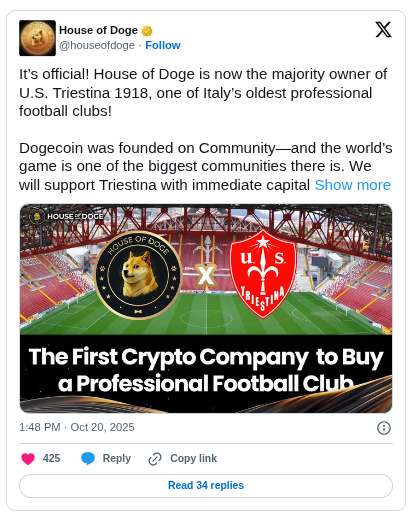 House of Doge compra  US Triestina Calcio 1918,