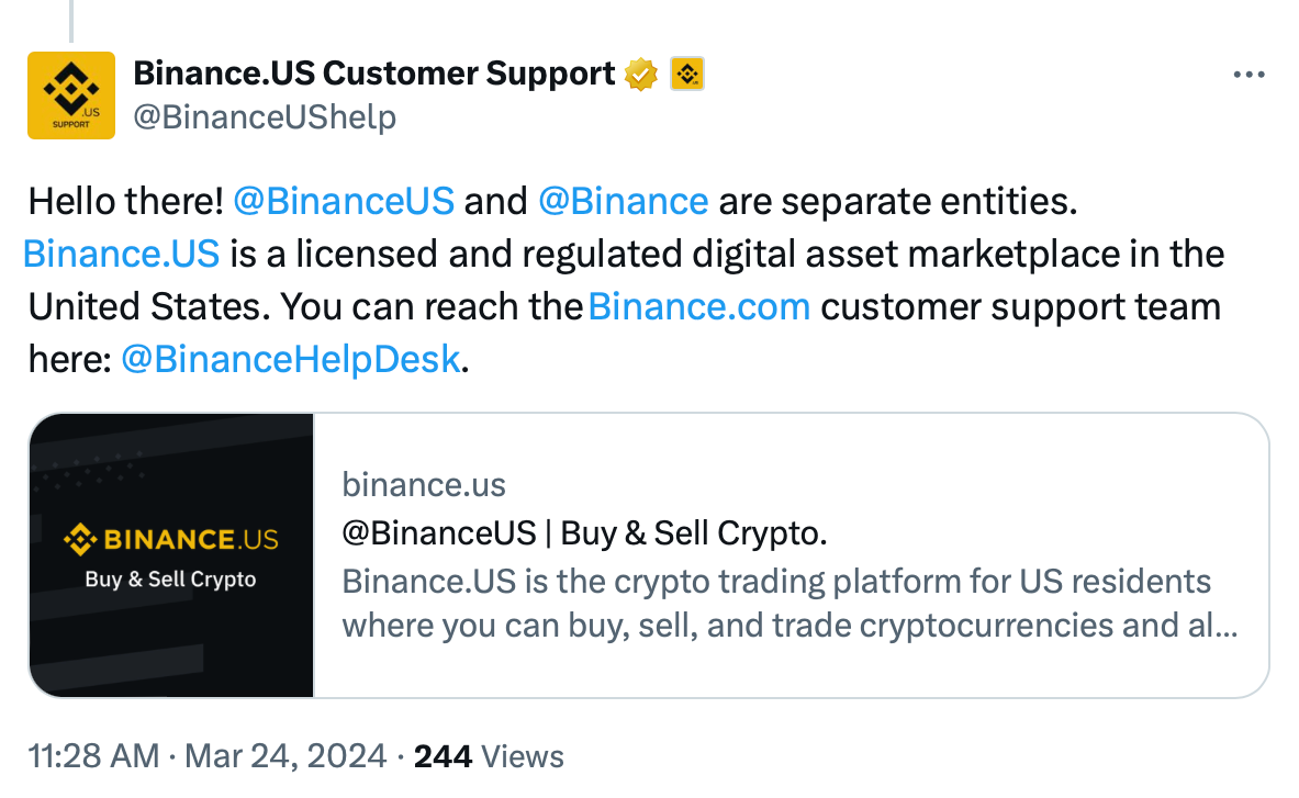 Репрессии против Binance.US в США: шестая лицензия отозвана