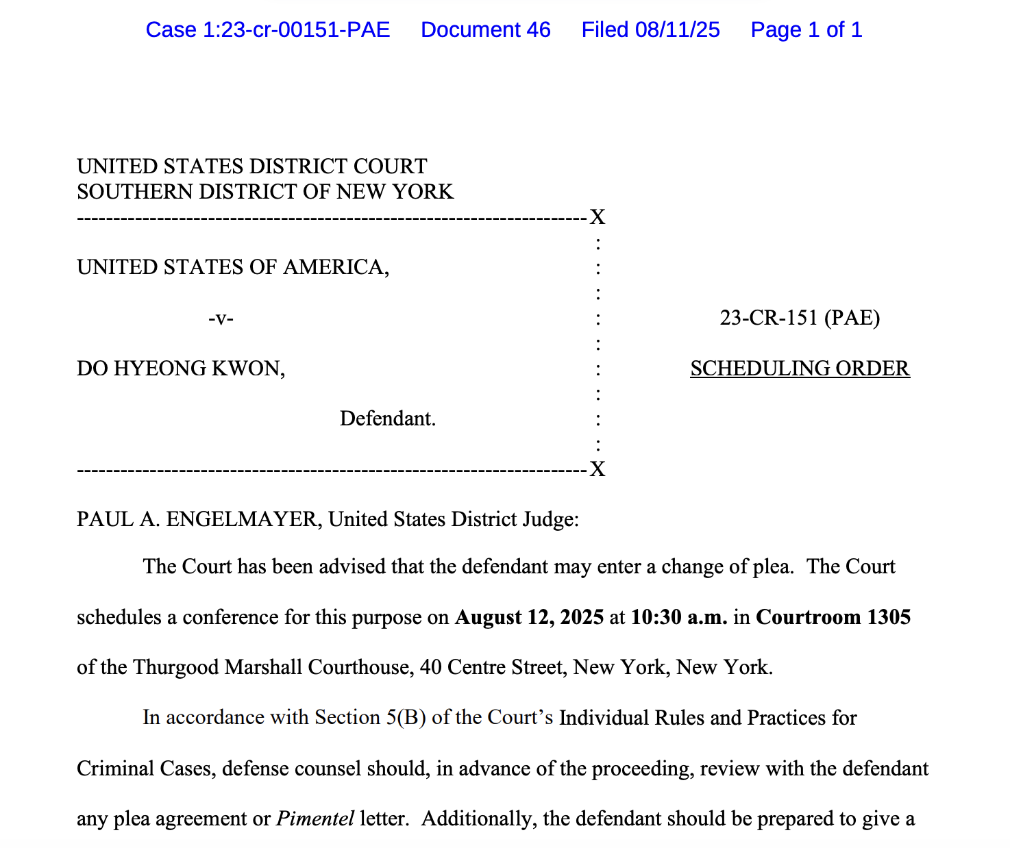 New York, Court, Crimes, Terra, Do Kwon