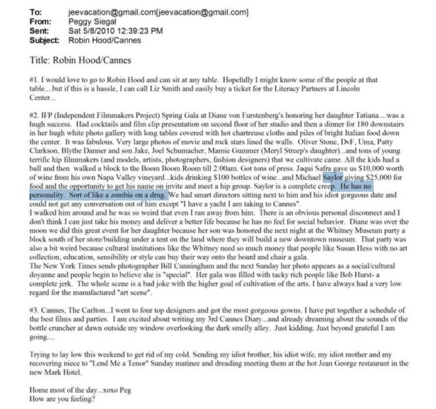 майкл Сейлор в файлах Эпштейна