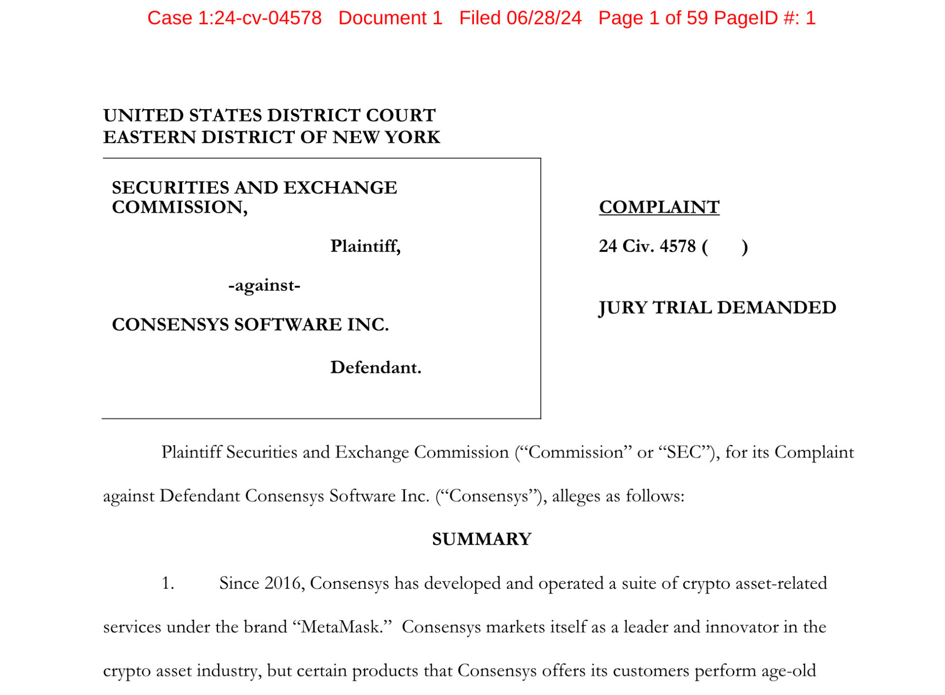 SEC verklagt Consensys wegen Verstoßes gegen Wertpapiergesetze durch MetaMask