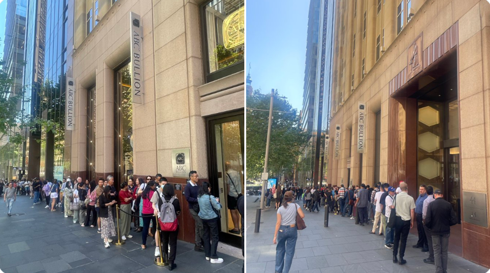 People lining up to buy gold and silver in Sydney