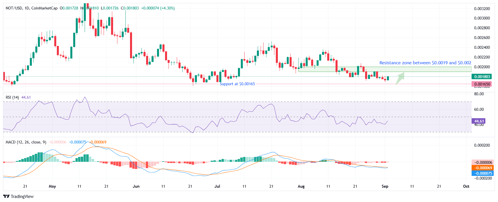 Notcoin price analysis