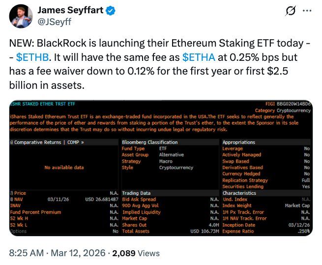 Ethereum, Staking, Ethereum ETF, BlackRock, Yields