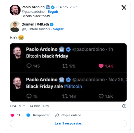 paolo ardoino bitcoin black friday